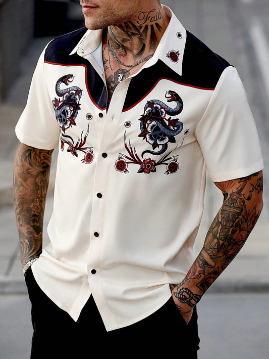 Camisa para Caballero Snake Print